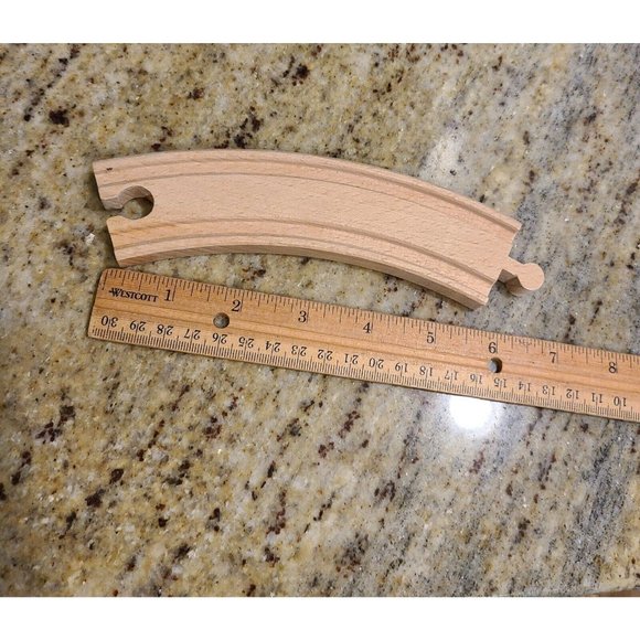 Lot of 4 Pieces Of Wooden Curved Train Track 6.75" Works W/ Thomas & BRIO - Picture 3 of 5